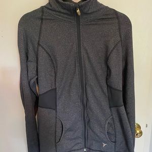 Old Navy Active Compression Track Jacket | Gray Medium